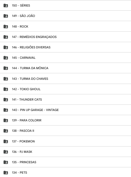 Print com outras categorias do pacote de sublimação